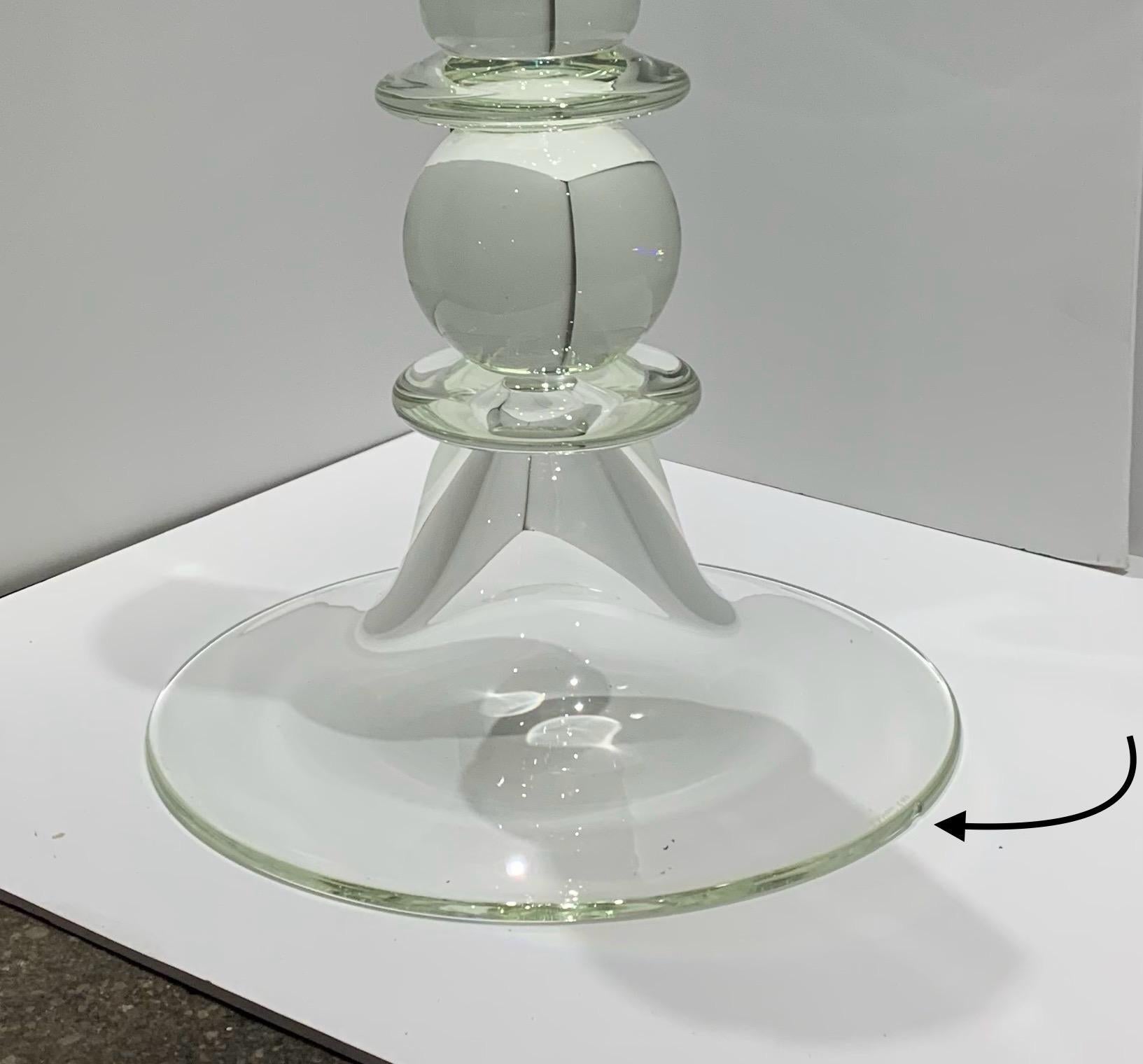 Vitraform Coppa Cristal Polished Blown Glass Pedestal Sink, Vessel, Custom For Sale 1