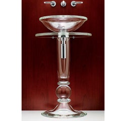 Vitraform Coppa Cristal Polished Blown Glass Pedestal Sink, Vessel, Custom