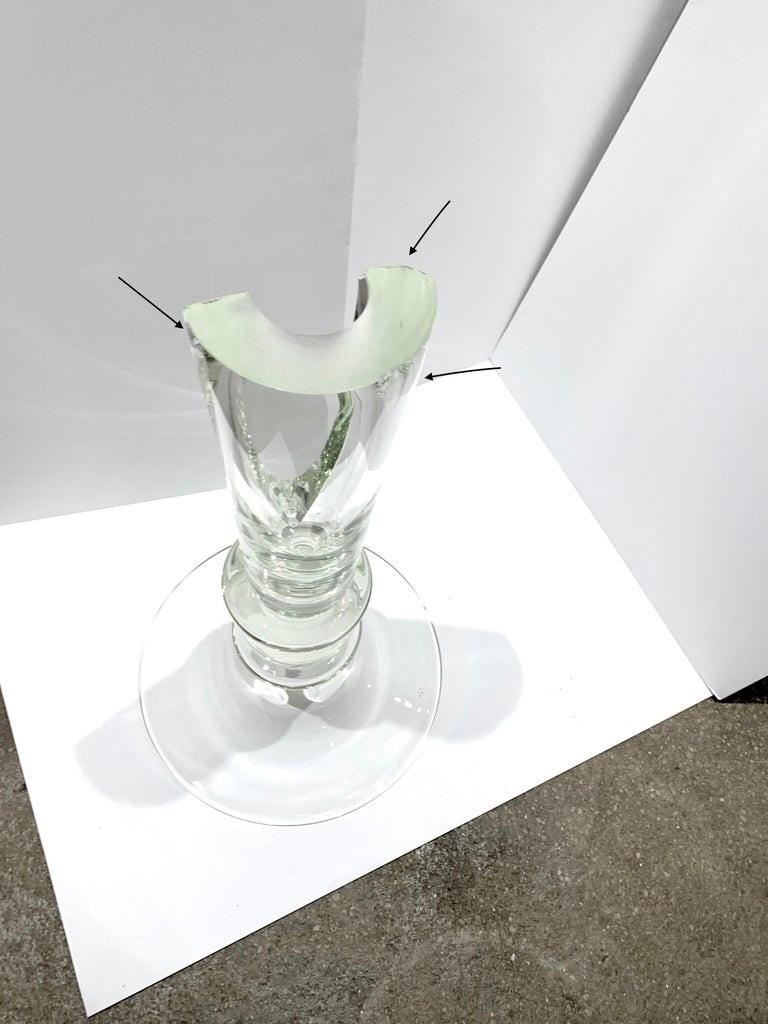 Vitraform Coppa Cristal Polished Blown Glass Pedestal Sink, Vessel, Custom In Fair Condition In Brooklyn, NY