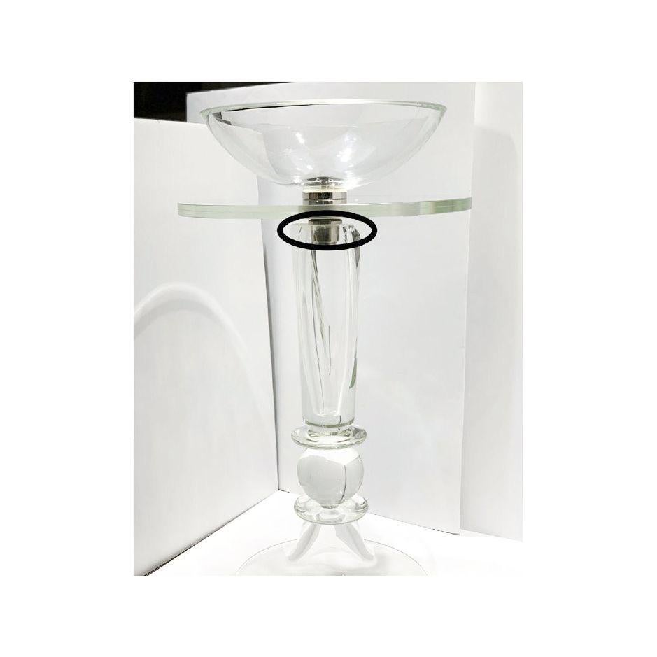 20th Century Vitraform Coppa Cristal Polished Blown Glass Pedestal Sink, Vessel, Custom For Sale