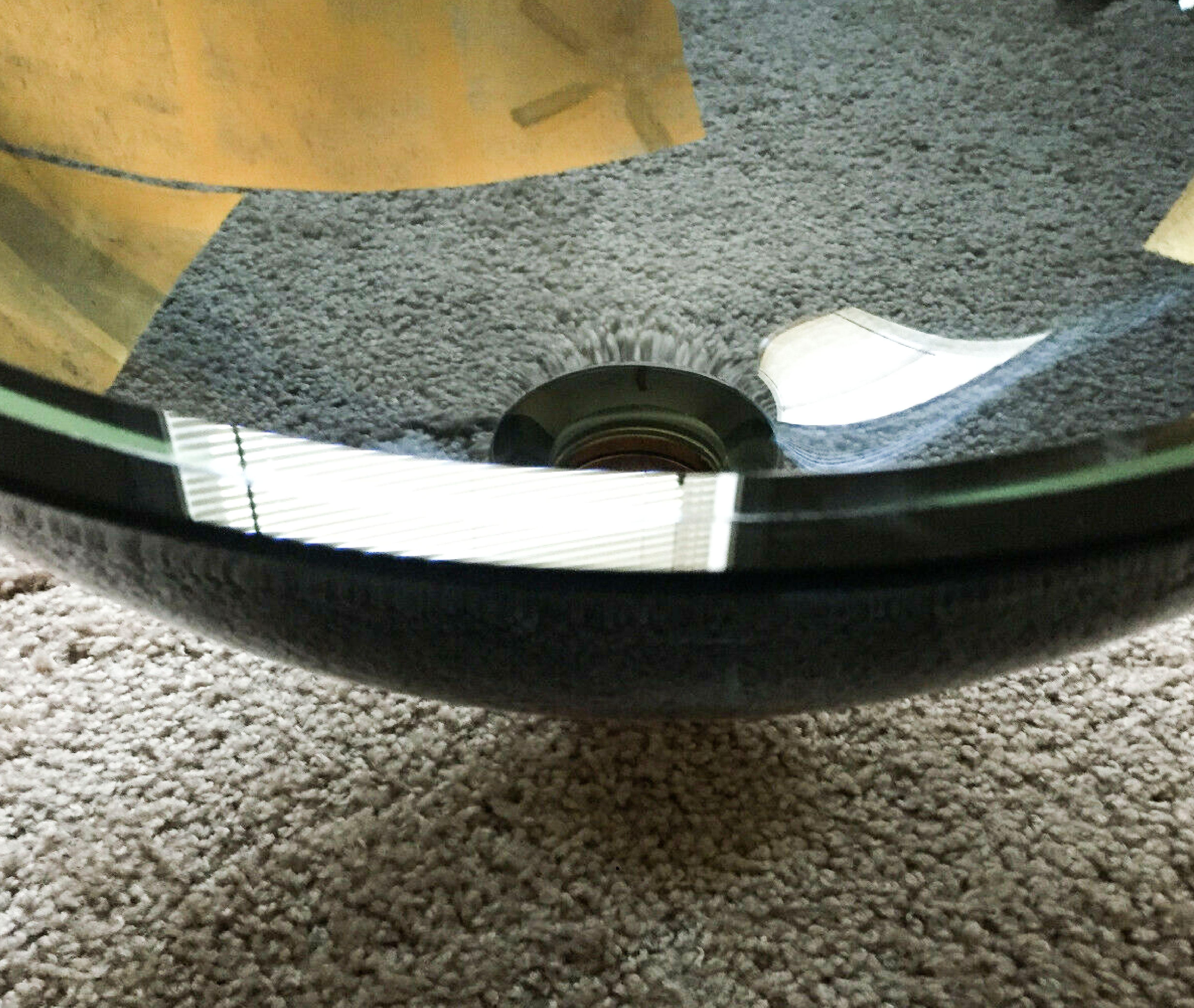 20th Century Vitraform Large Round Art Glass Gilded Fragment Freestanding Vessel Sink, Black