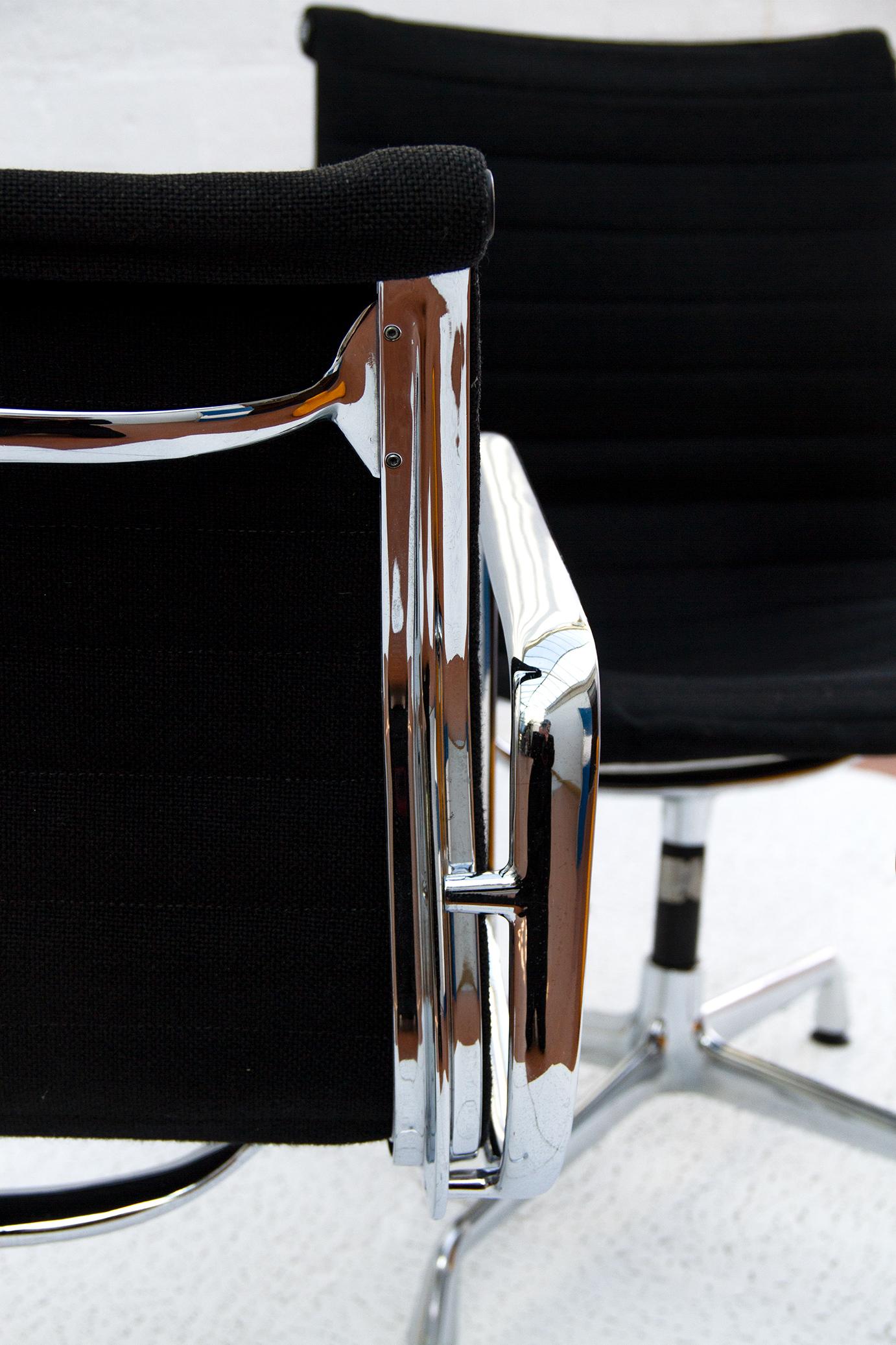 Textile Vitra Original, Eames Office Chair EA108, Swivel Armrest, Modern Design Set of 2