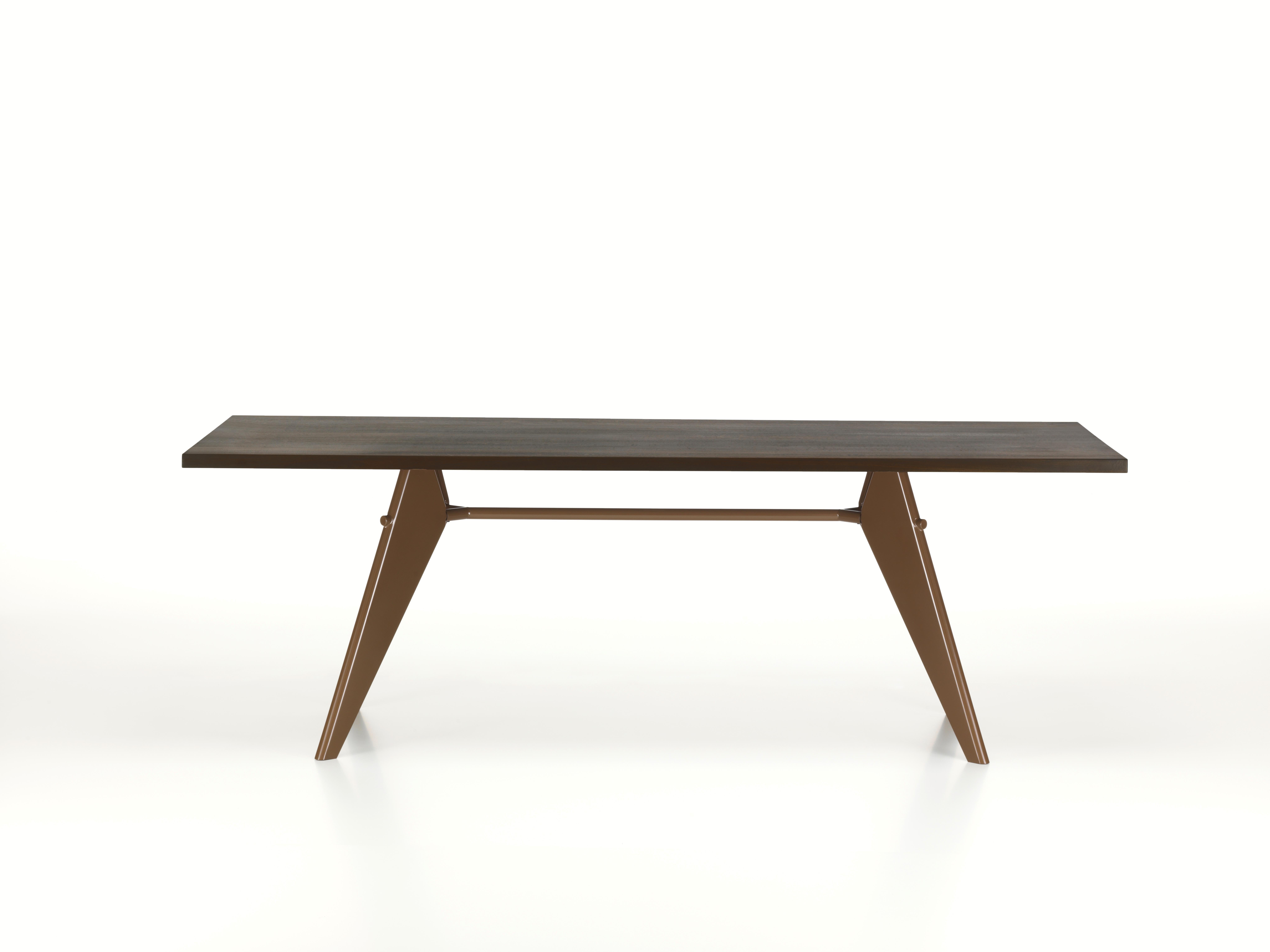 These items are currently only available in the United States.

The aesthetic appearance of Jean Prouvé's EM table adheres to structural principles, illustrating the flow of forces and stresses in its construction. It comes in a range of sizes with