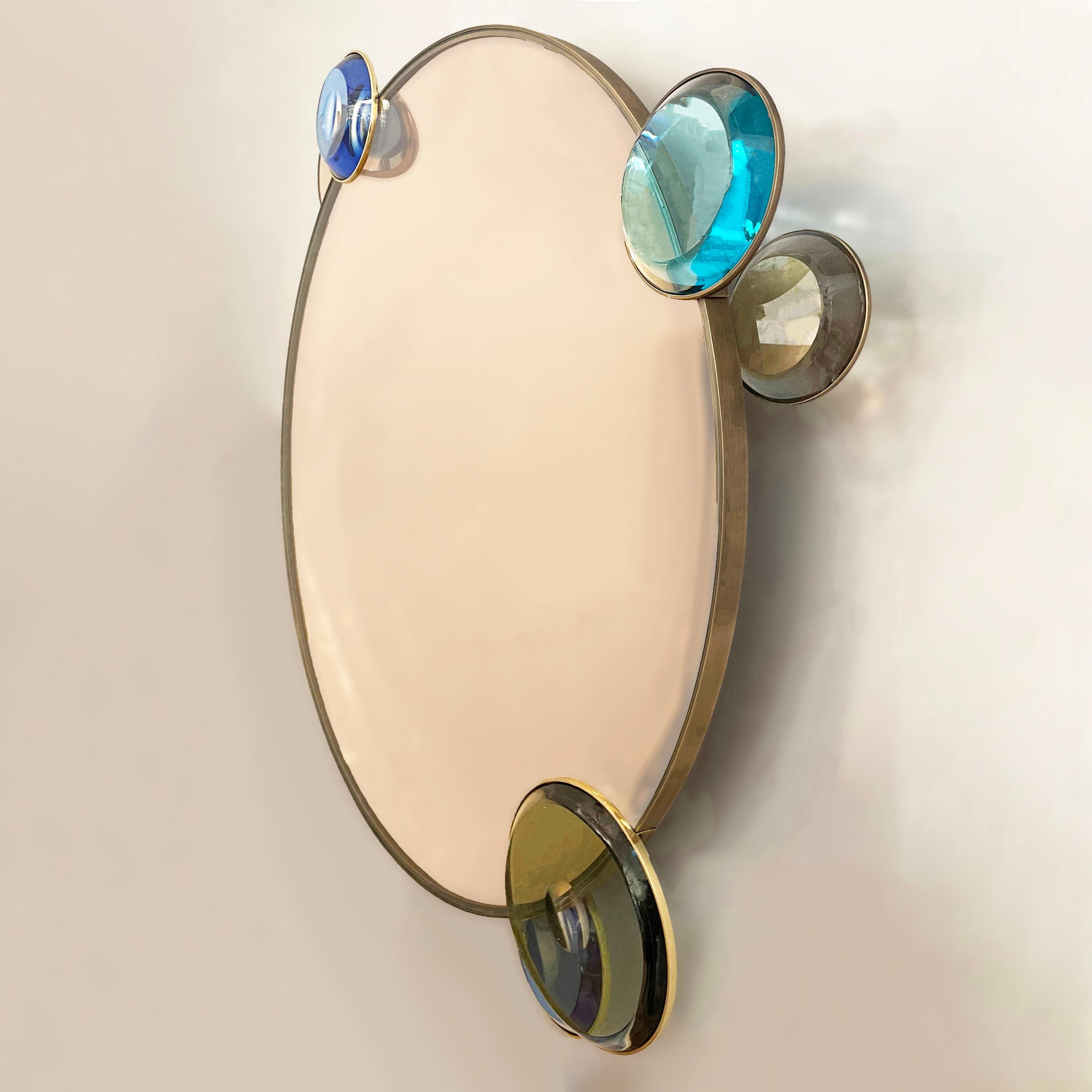 Italian Vitreus Concave Mirror by form A