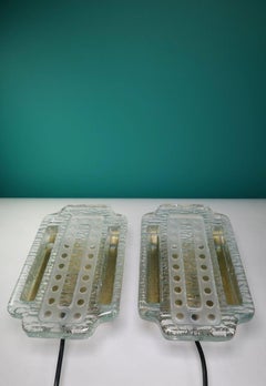 Vitrika Mid-Century Modern Wall Light, Textured Glass, Denmark, 1960s