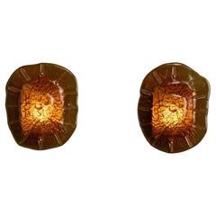 Vitrika Medallion Amber Sconce, Denmark, 1960