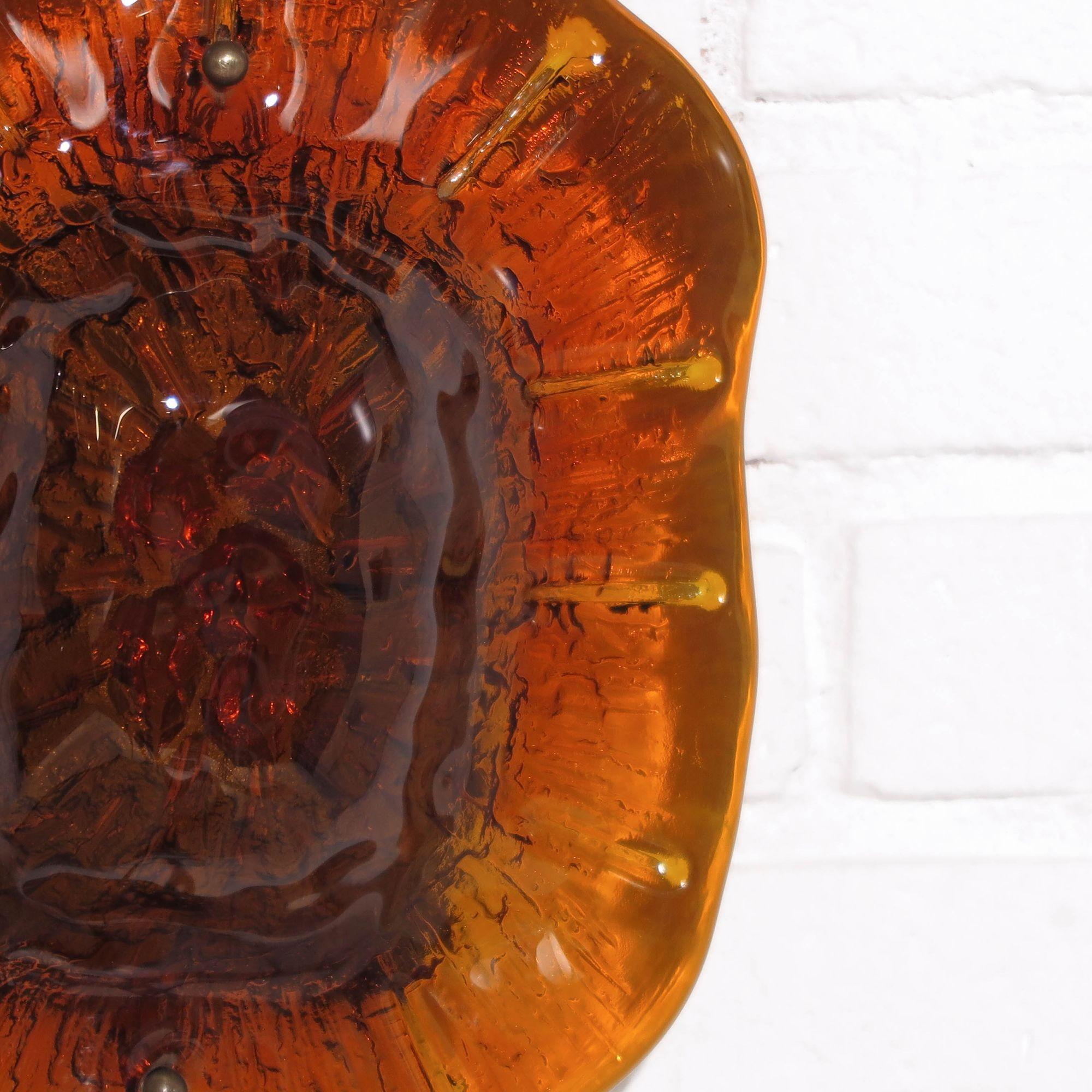 amber glass wall sconce