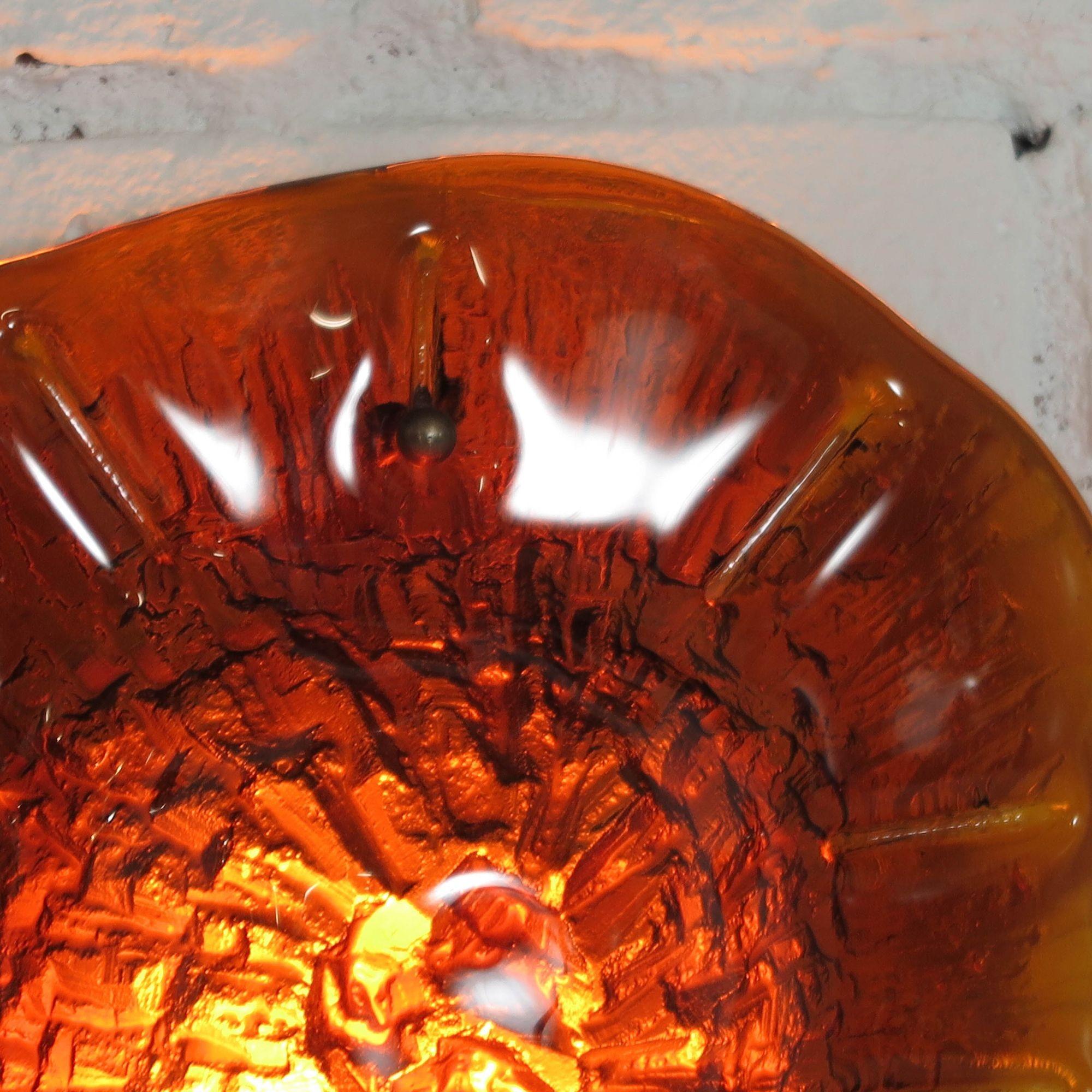 20th Century Vitrika Wall Amber Glass Sconce For Sale