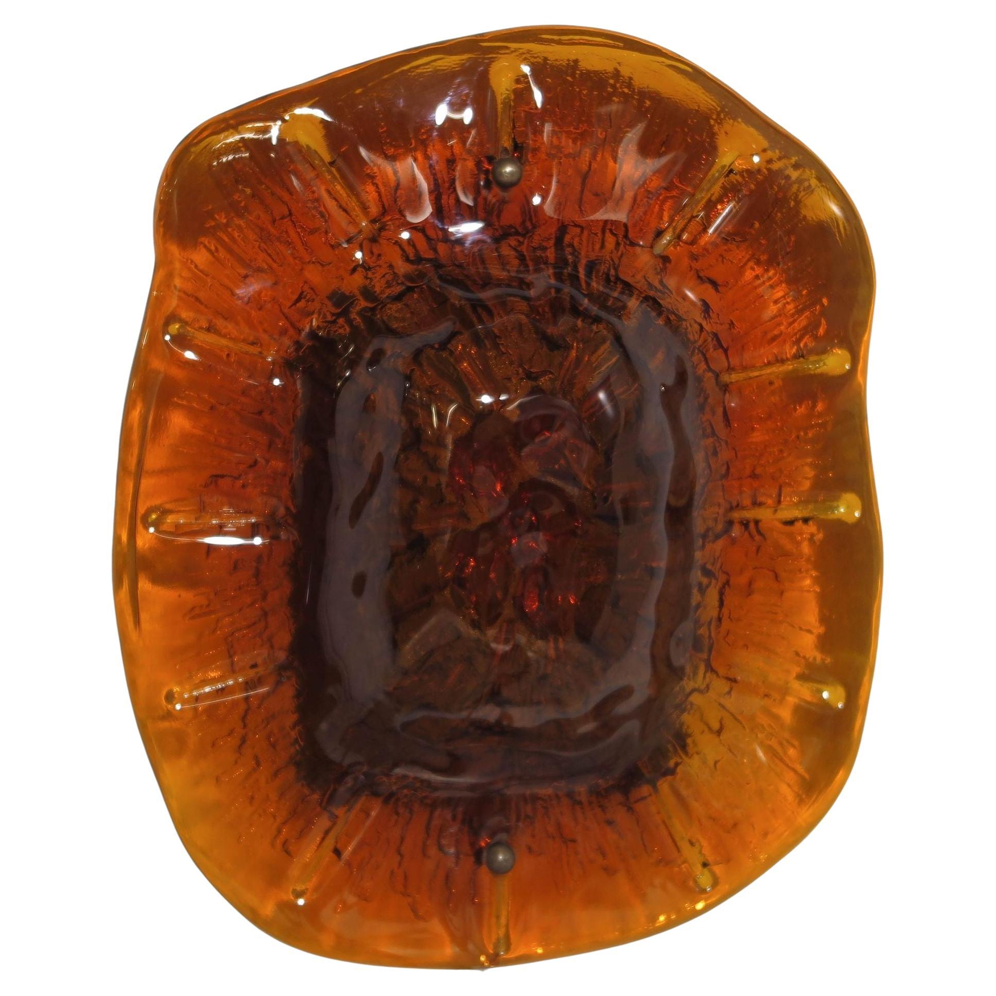 Vitrika Wall Amber Glass Sconce For Sale