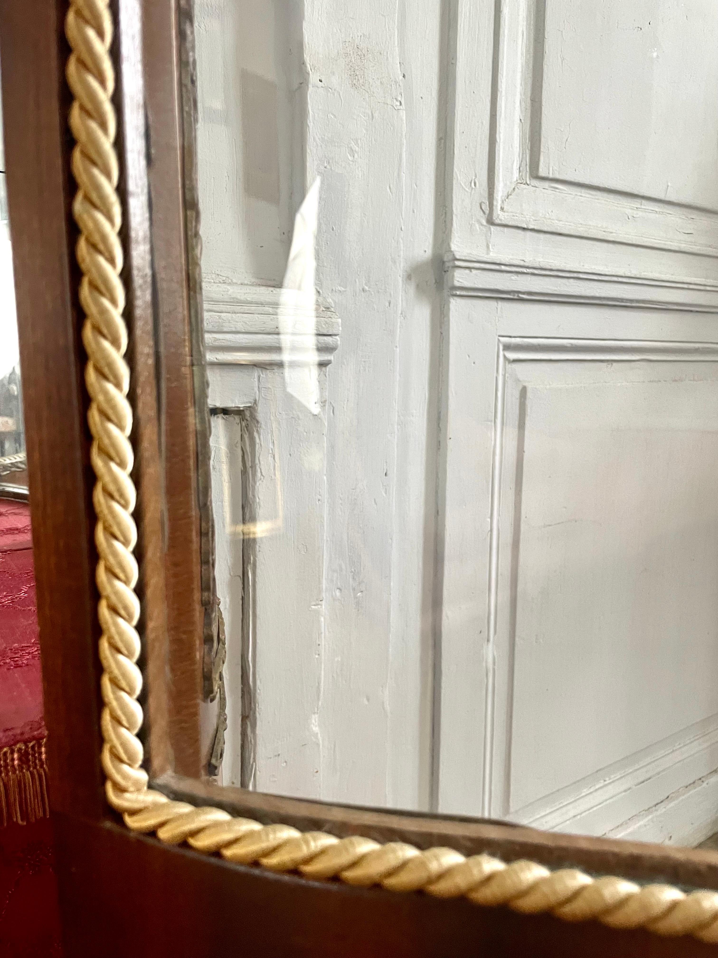 Cabinet Vitrine Mahogany Marquetry Bronze Mirror-Louis XV - Napoleon III Period For Sale 2