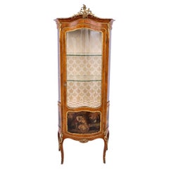 Vitrine cabinet in the Louis XV style, France, circa 1910. After reno