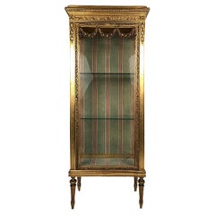 Vitrine im Louis XVI-Stil aus Holz und Stuck, vers 1900