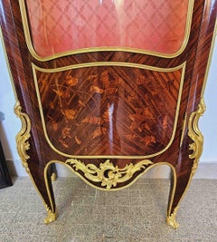Vitrine In Marquetry And Gilt Bronze circa 1880