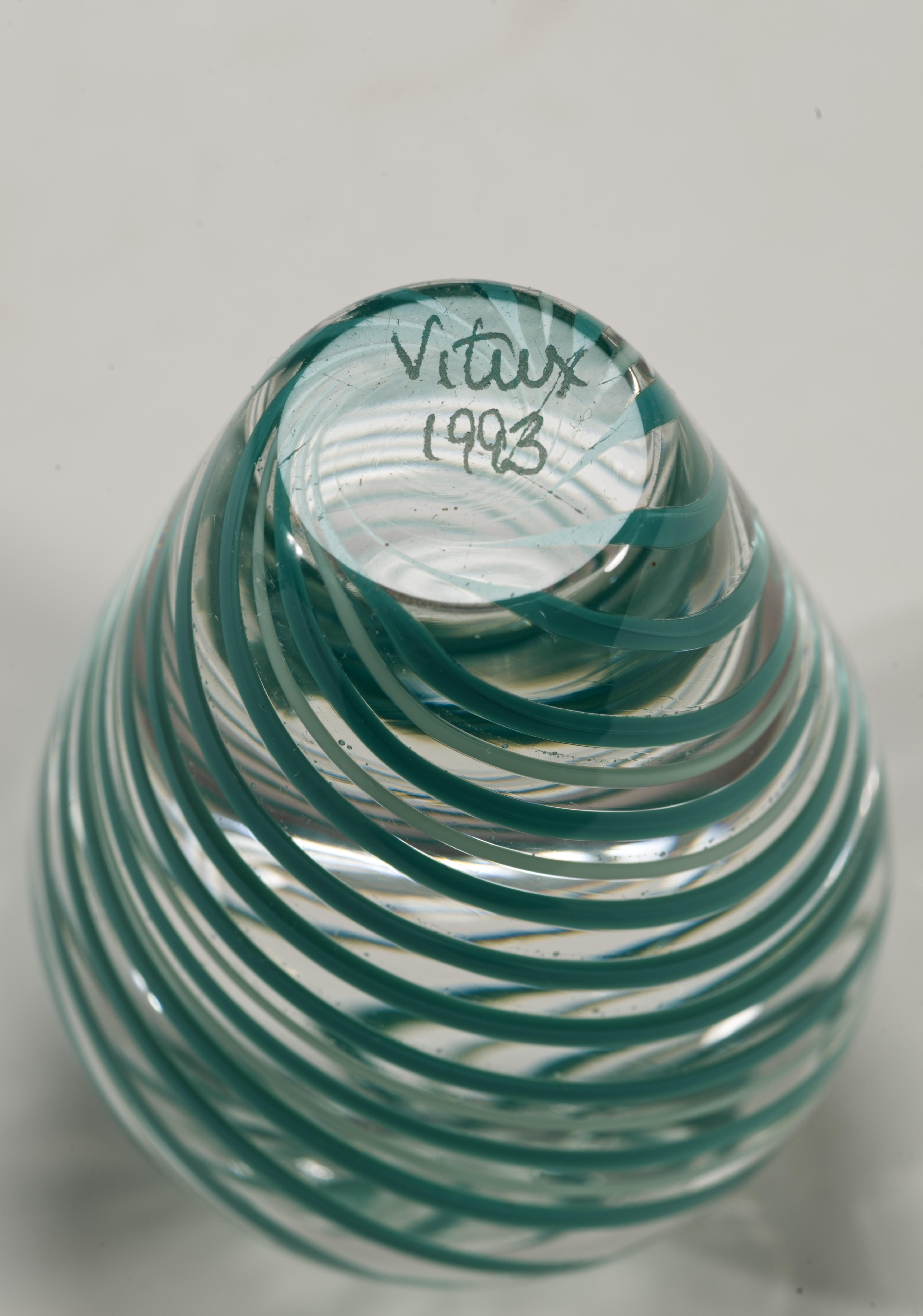 Vitrix Hot Glass Studio Op-Art vase à bourgeons, New York Art Glass Bon état - En vente à Clifton Springs, NY