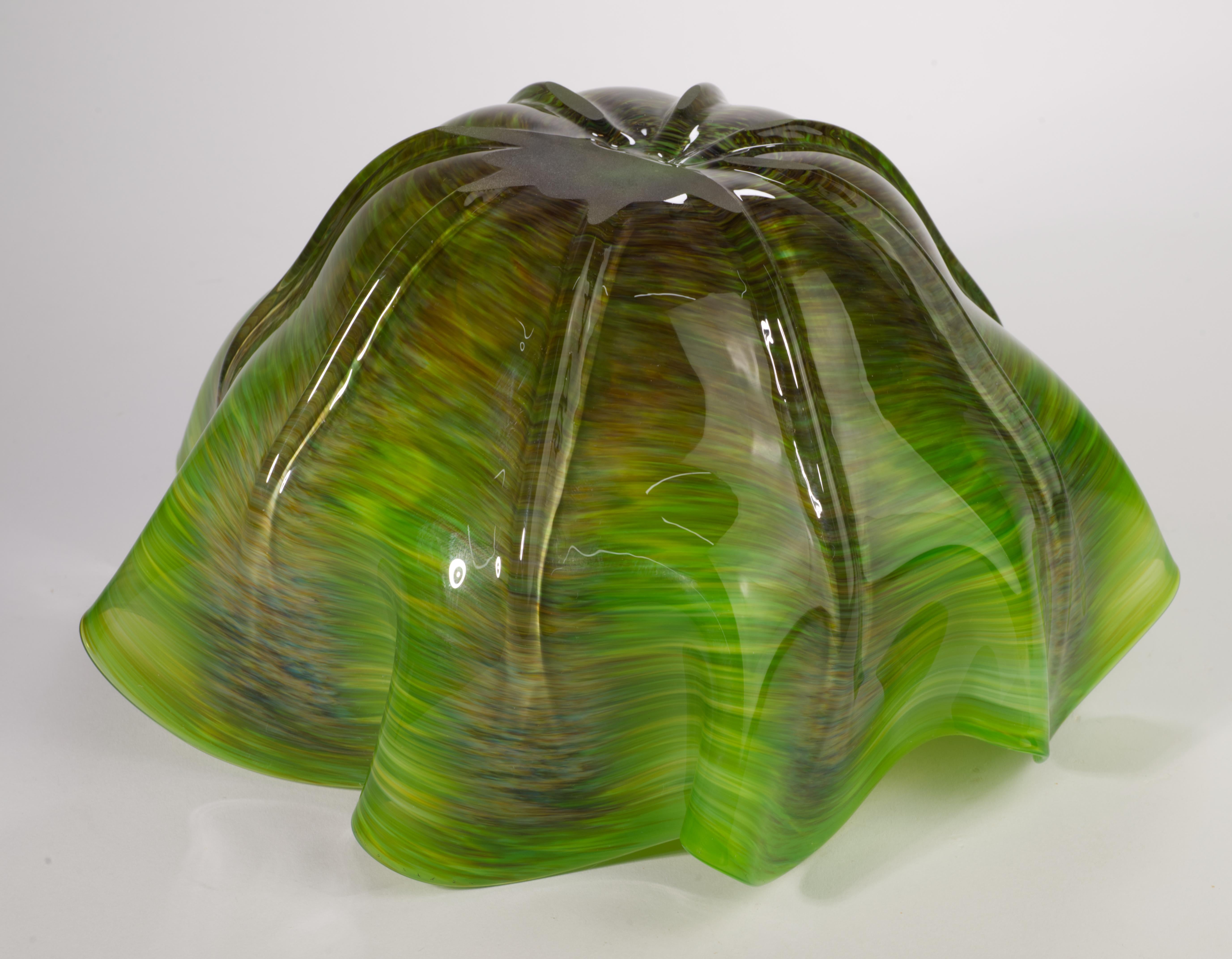 Vitrix Hot Glass Studio Organic Folded Edge Bowl, New York Art Glass 3