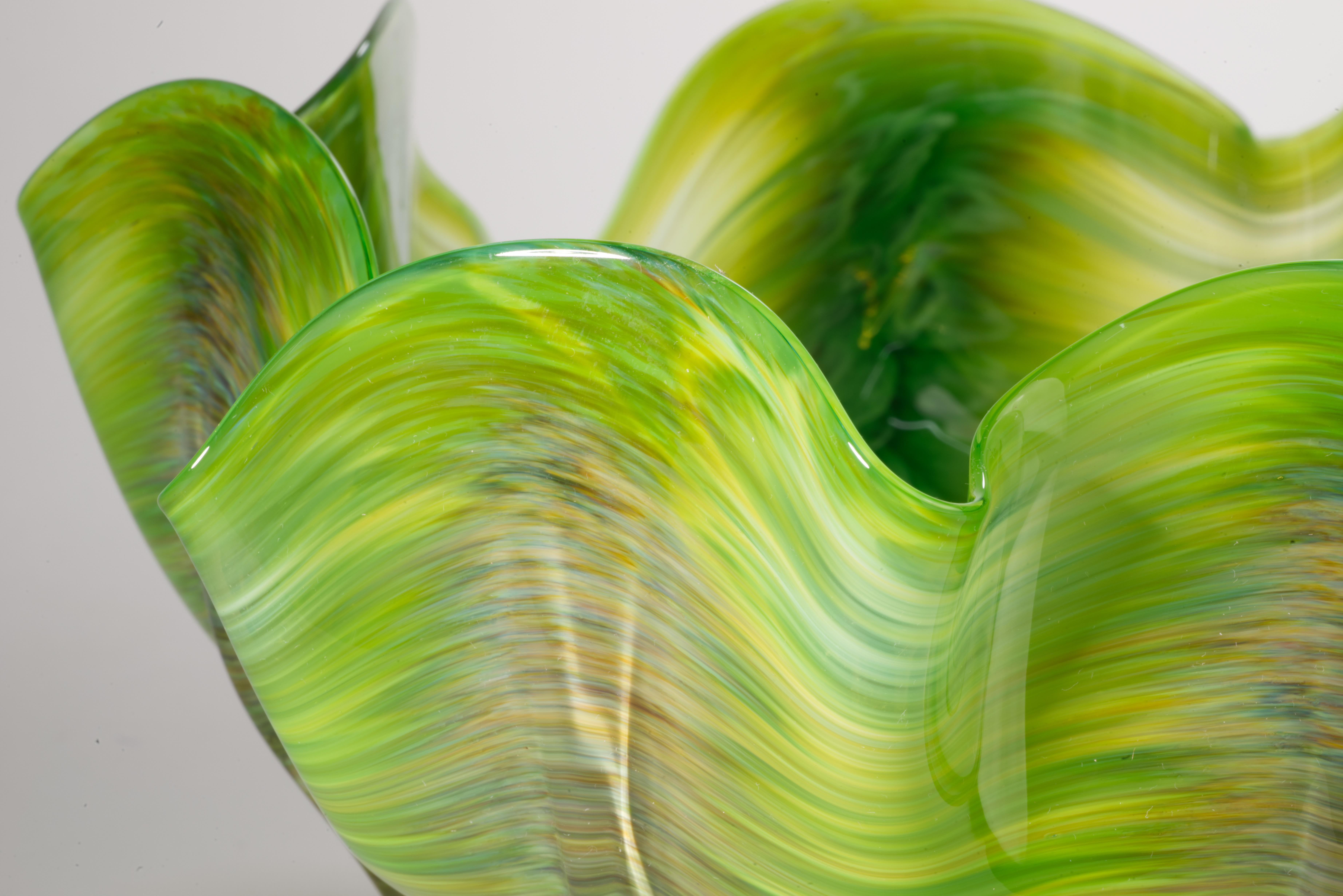 Vitrix Hot Glass Studio Organic Folded Edge Bowl, New York Art Glass 1