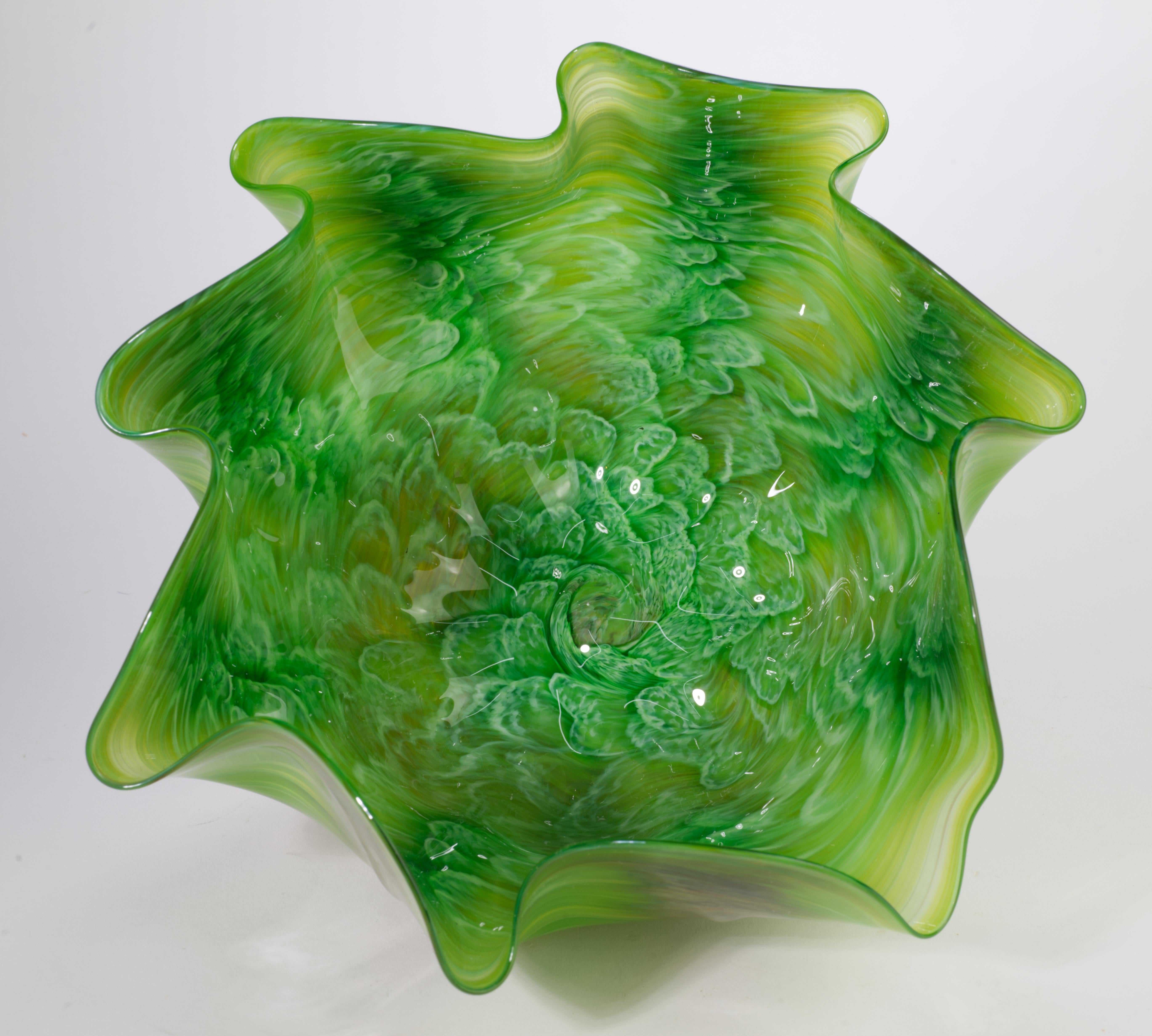 Vitrix Hot Glass Studio Organic Folded Edge Bowl, New York Art Glass 2