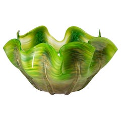 Vitrix Hot Glass Studio Organic Folded Edge Bowl, New York Art Glass
