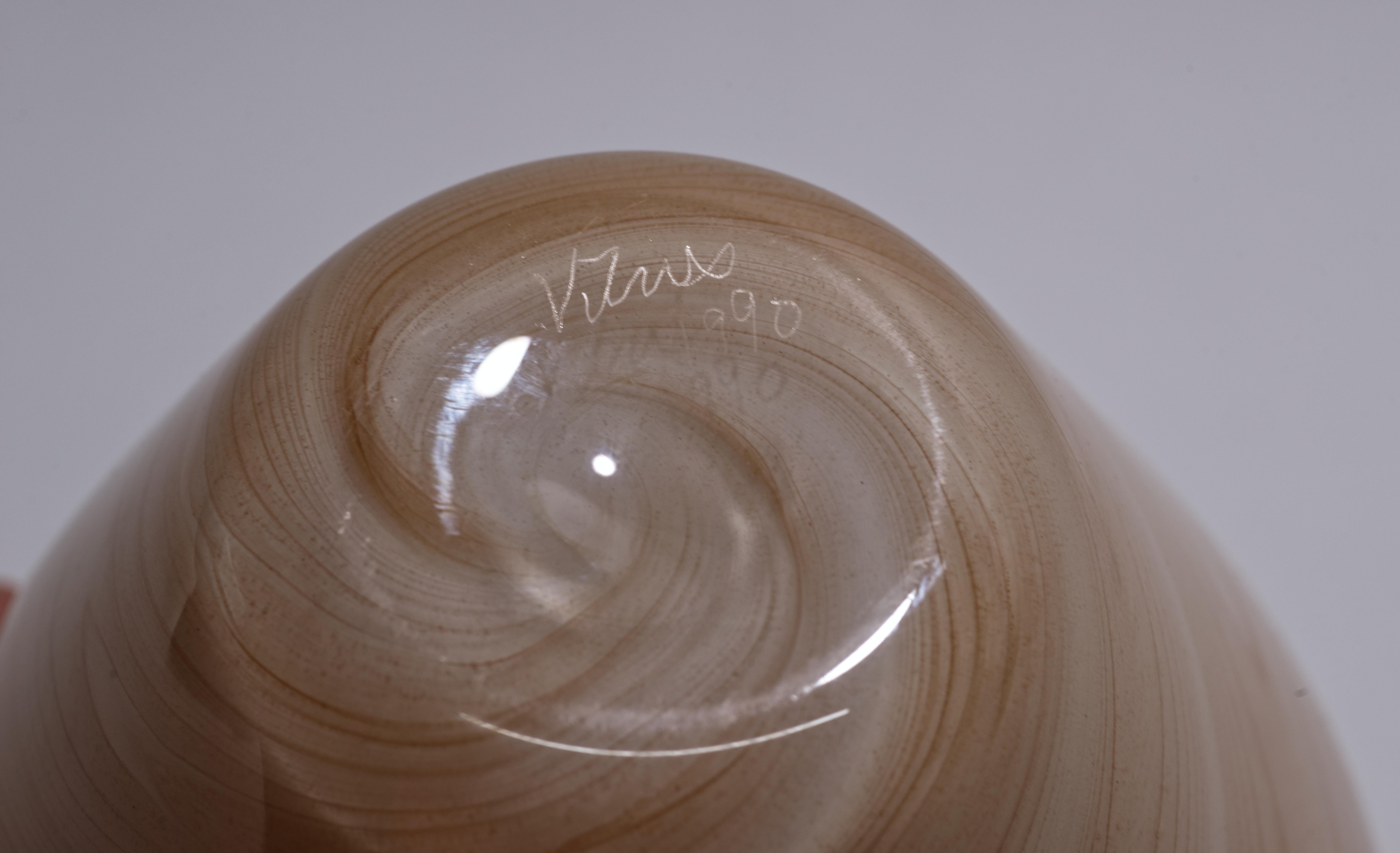 Vitrix Hot Glass Studio Sommerso, Koralle und weiße Vase, New Yorker Kunstglas, Vitrix Hot Glass (Organische Moderne) im Angebot