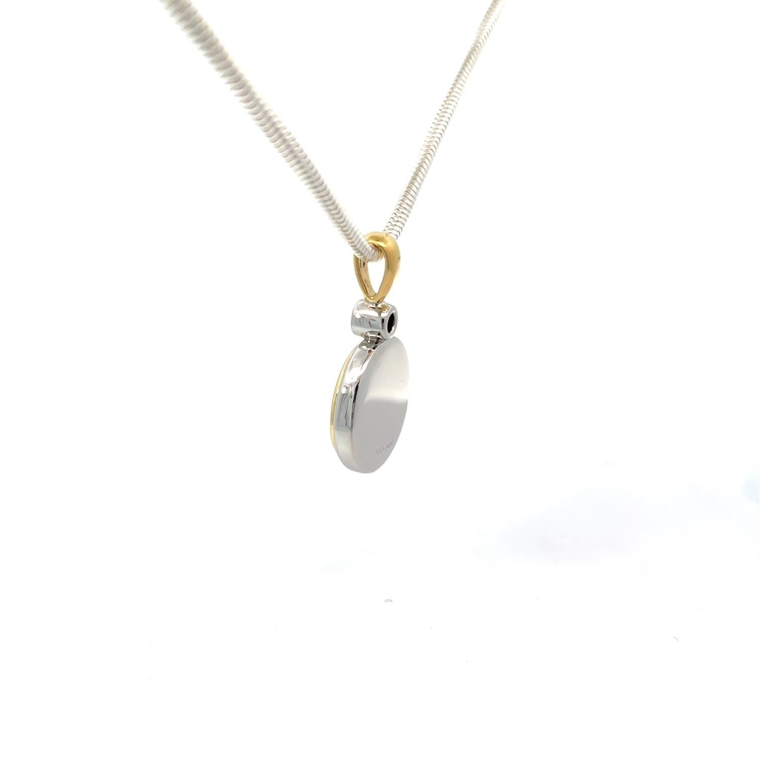 Vitruvianischer Mann Anhänger Halskette 18K Gold Platin Hand-Carved Kristall Diamant im Angebot 5