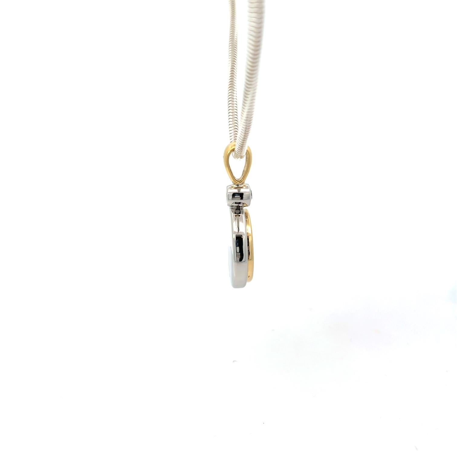 Vitruvianischer Mann Anhänger Halskette 18K Gold Platin Hand-Carved Kristall Diamant im Angebot 2