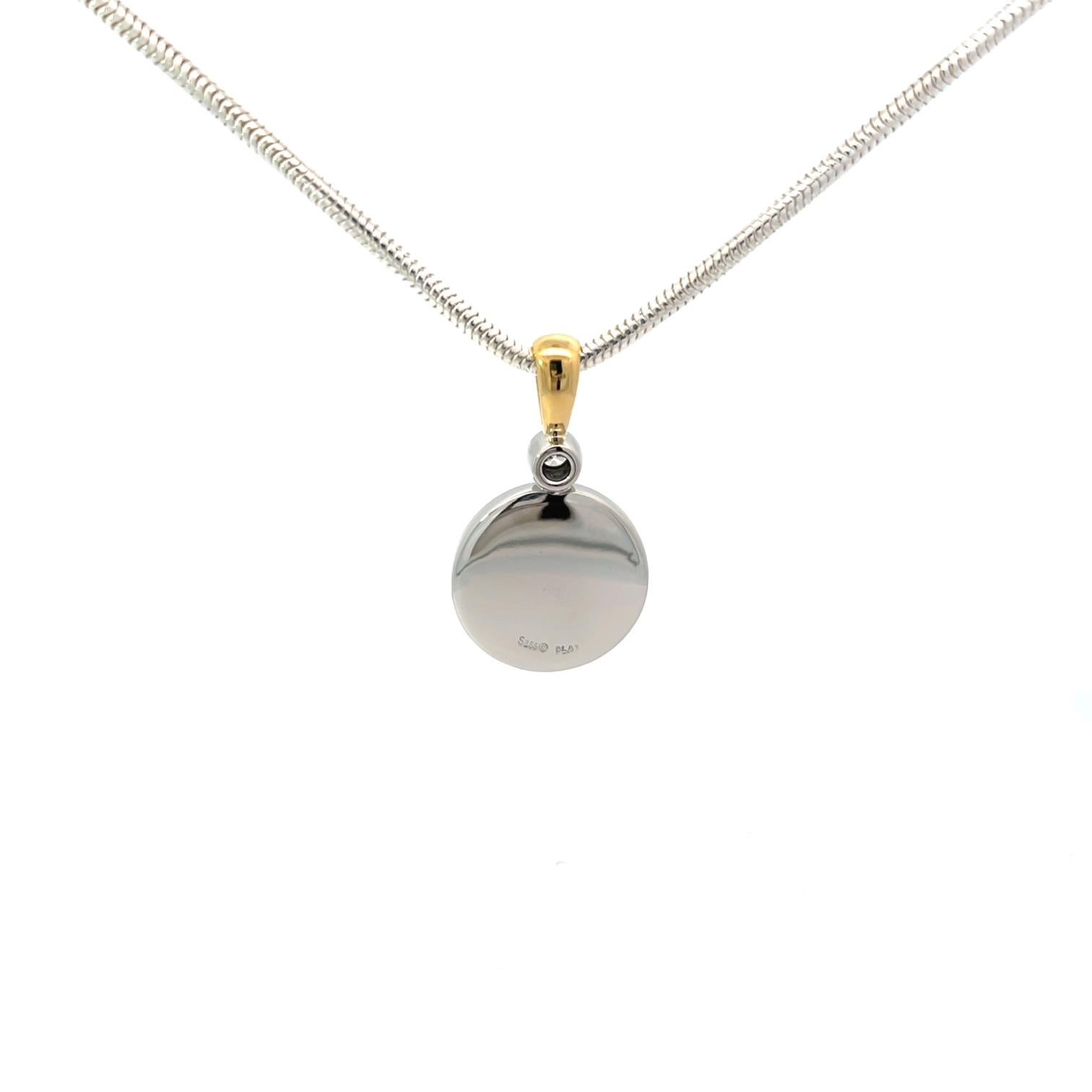 Vitruvianischer Mann Anhänger Halskette 18K Gold Platin Hand-Carved Kristall Diamant im Angebot 3