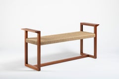 Vitruvio Collection Solid Mahogany and Rope Bench CMP Design for Giordano Viganò