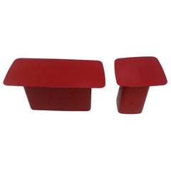 Vitra Outdoor Indoor Minimalist Table émaillée rouge