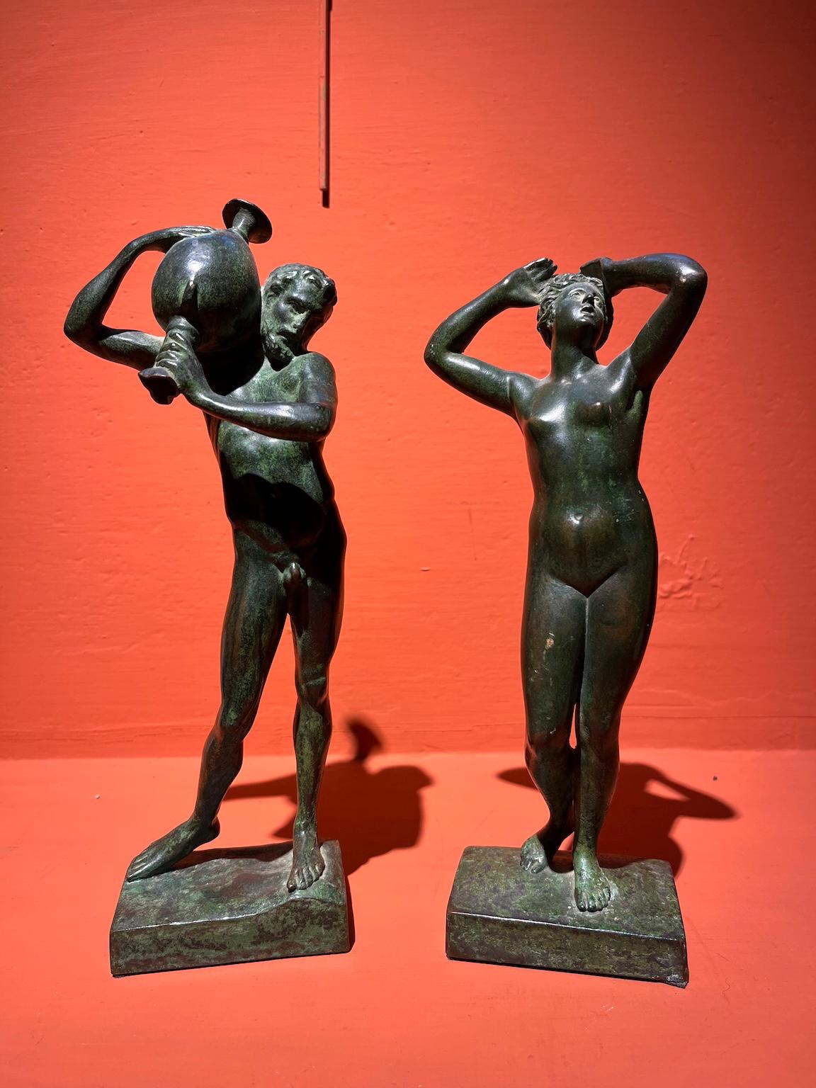 Statua bronzetto figurativo mitologico nudo manierismo del XIX secolo en vente 6