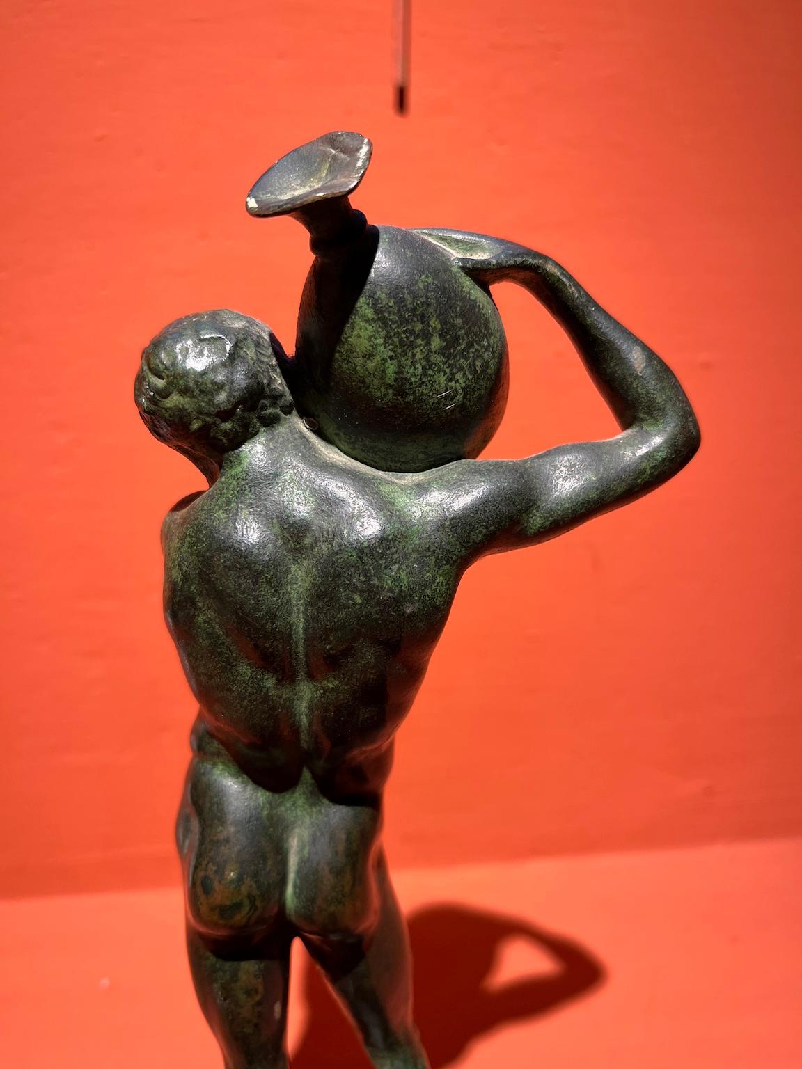 Statua bronzetto figurativo mitologico nudo manierismo del XIX secolo en vente 1