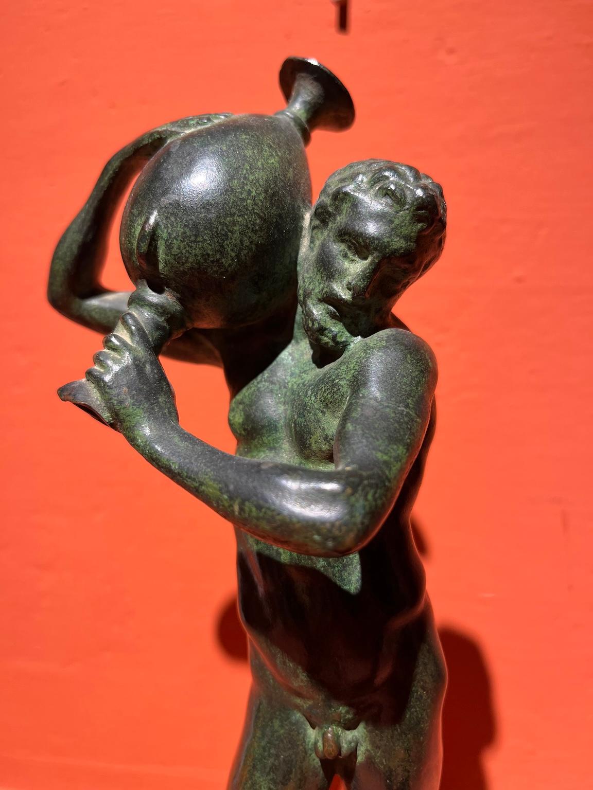Statua bronzetto figurativo mitologico nudo manierismo del XIX secolo en vente 3