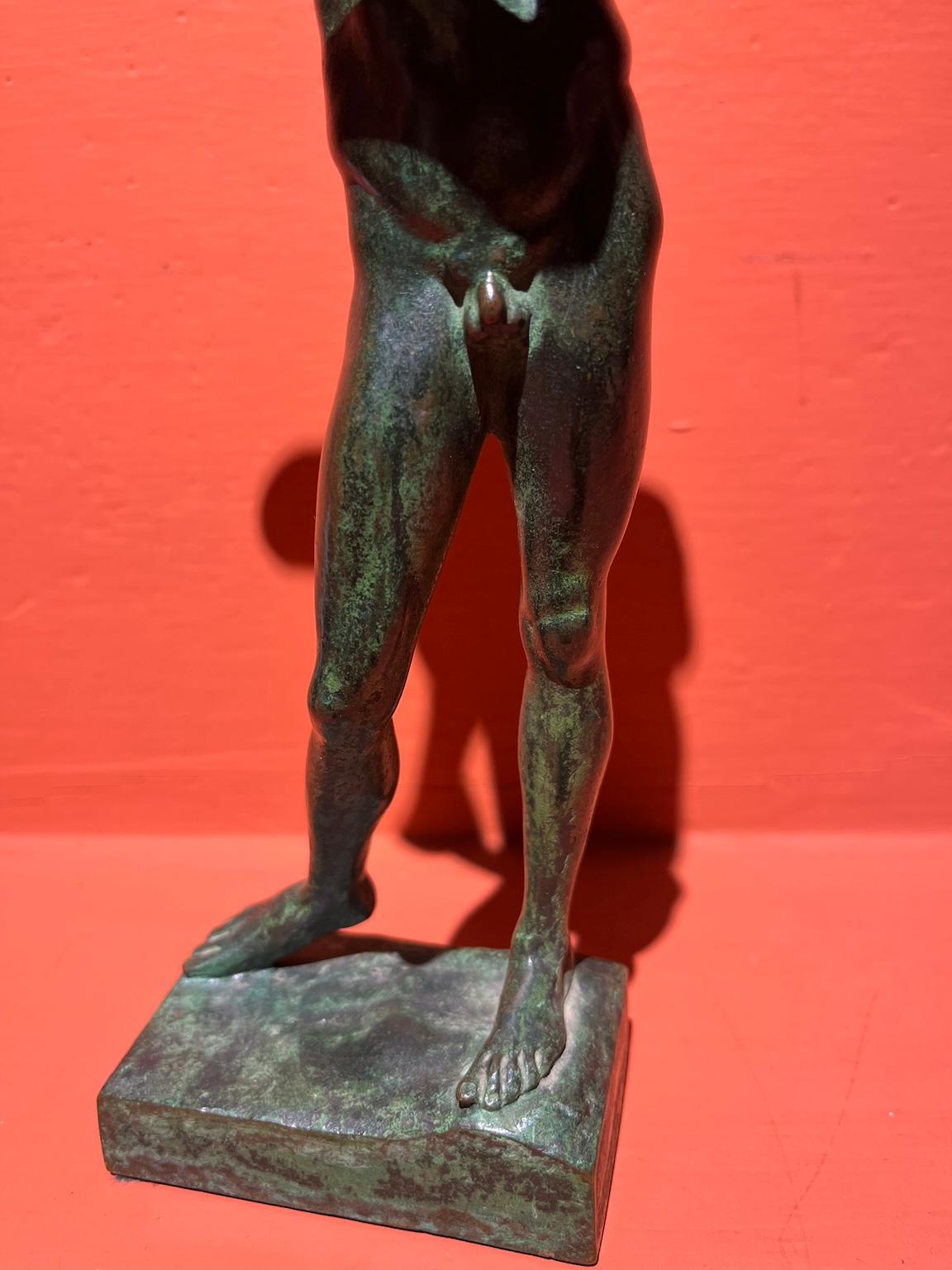 Statua bronzetto figurativo mitologico nudo manierismo del XIX secolo en vente 4