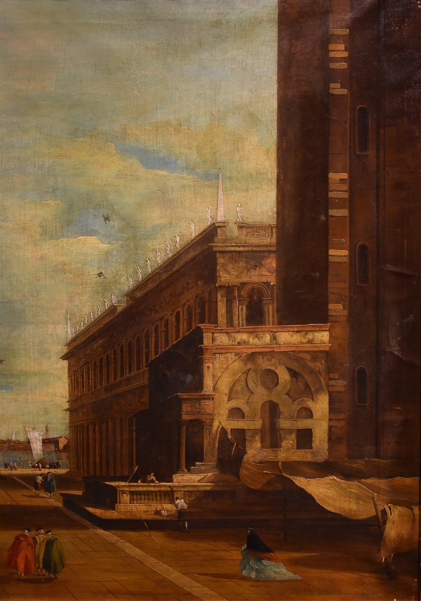 San Marco Venice Zanetti Zilla Paint 18th Century Oil on canvas Landscapa For Sale 3