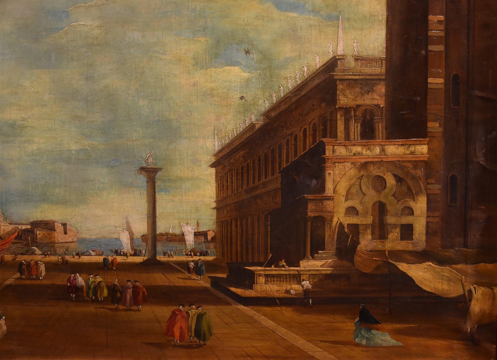San Marco Venice Zanetti Zilla Paint 18th Century Oil on canvas Landscapa For Sale 4