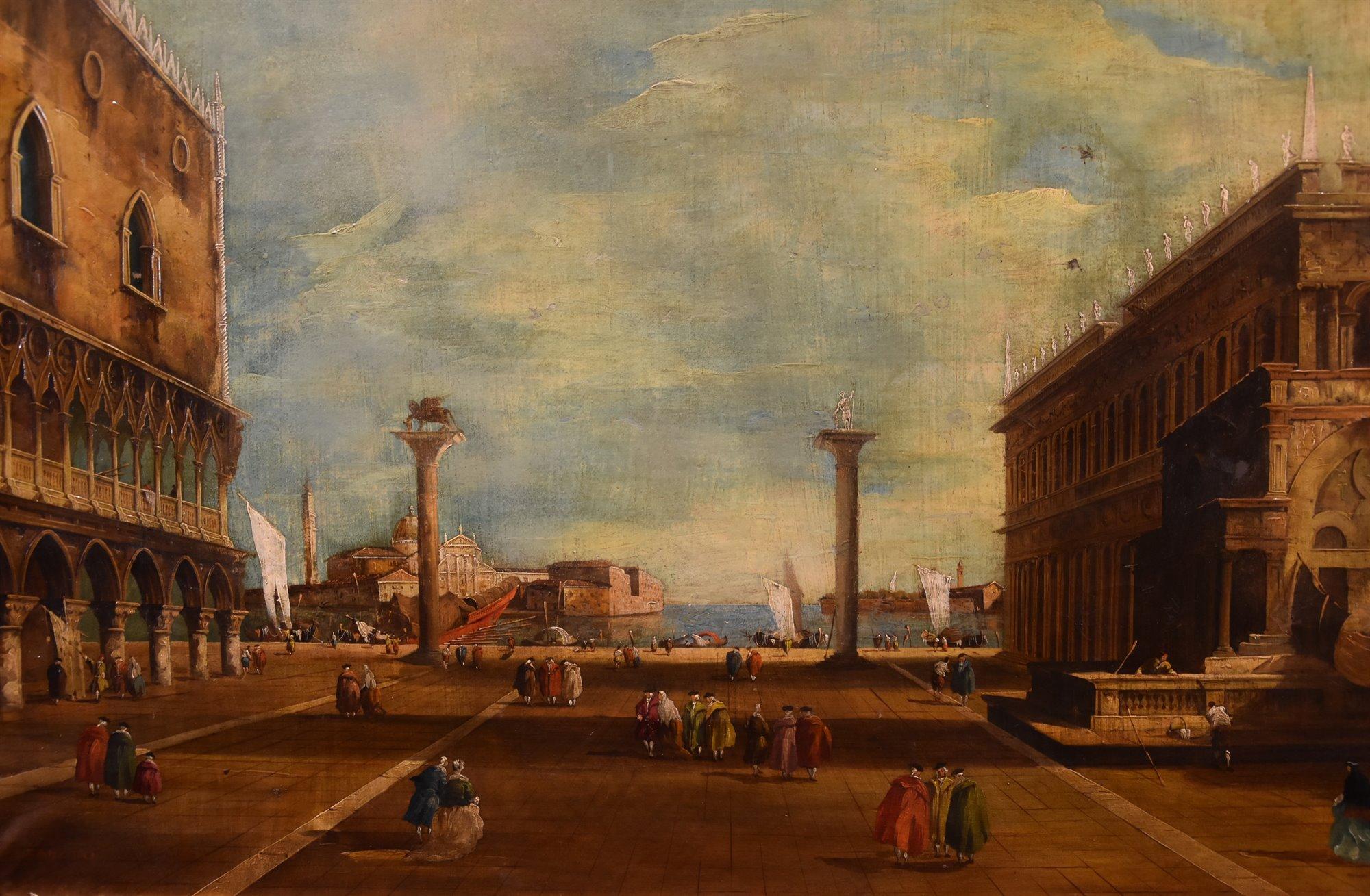 San Marco Venice Zanetti Zilla Paint 18th Century Oil on canvas Landscapa For Sale 5