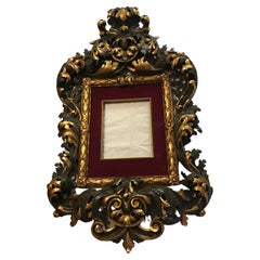 Vittoria Italian Baroque Frame Gilt and  Green Wood