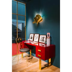 Vittoriale Desk Table with Drawers in Powder-Coated Aluminum by altreforme