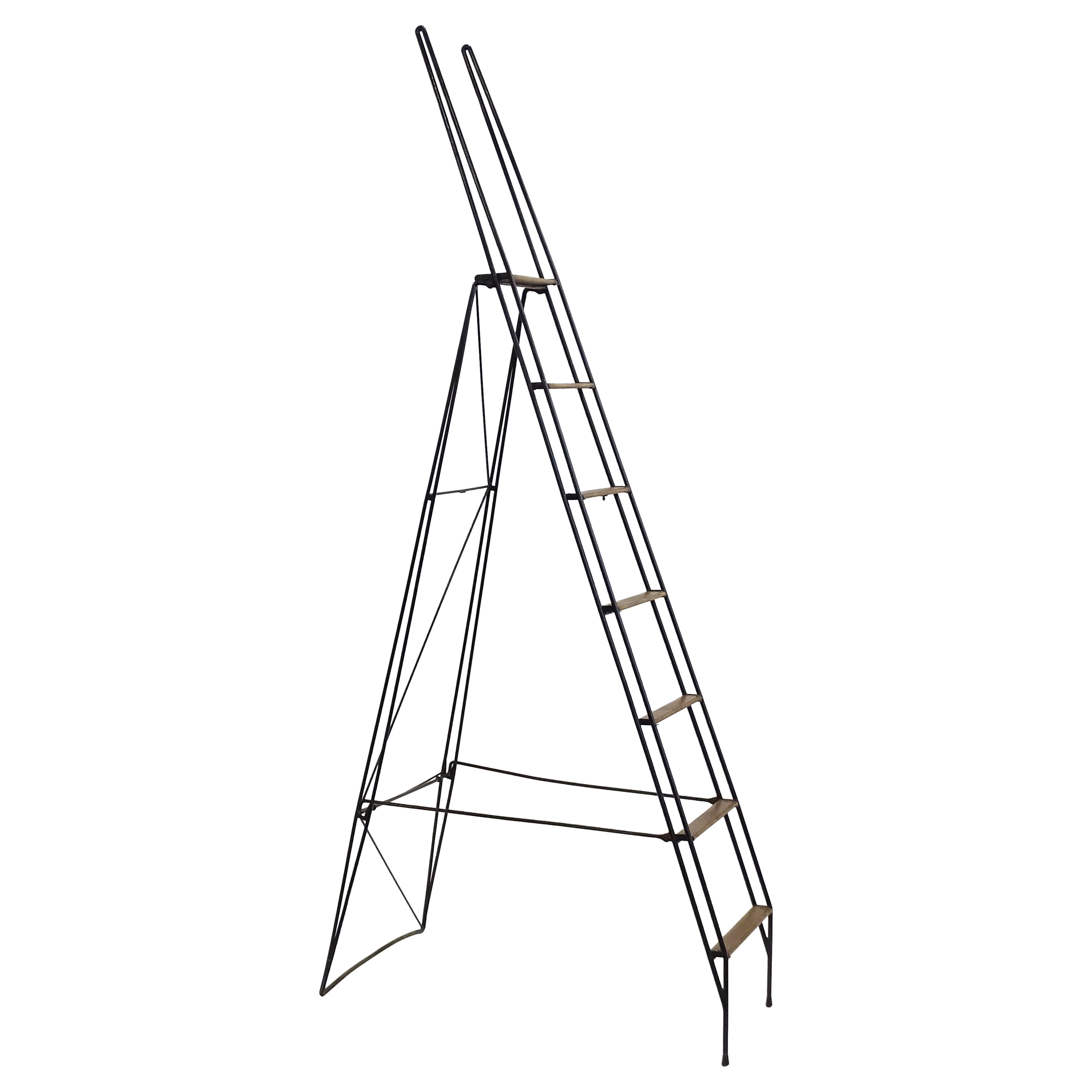 Vittoriano Viganò Minimal Floor Library Ladder for Azucena, Italy 1950