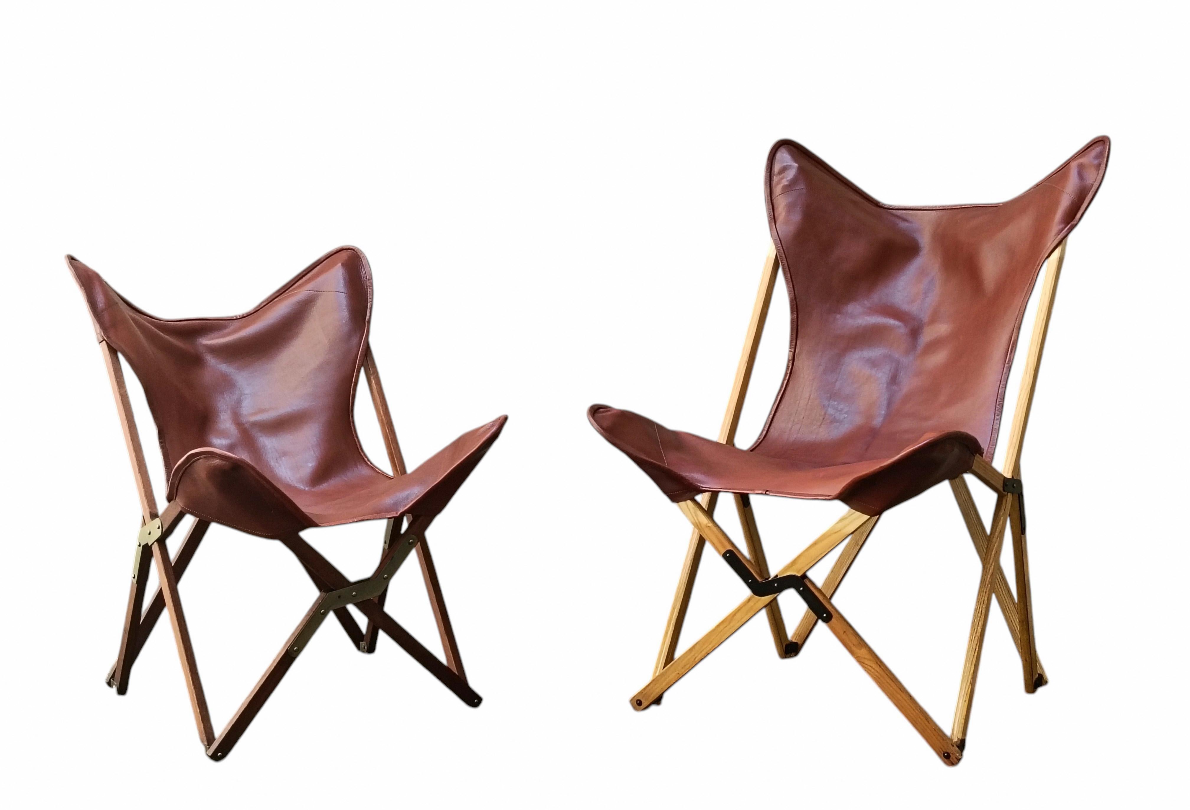 Cuir Chaise pliante 'Tripolina' de Vittoriano Vigano Senior Italia 1970 en vente