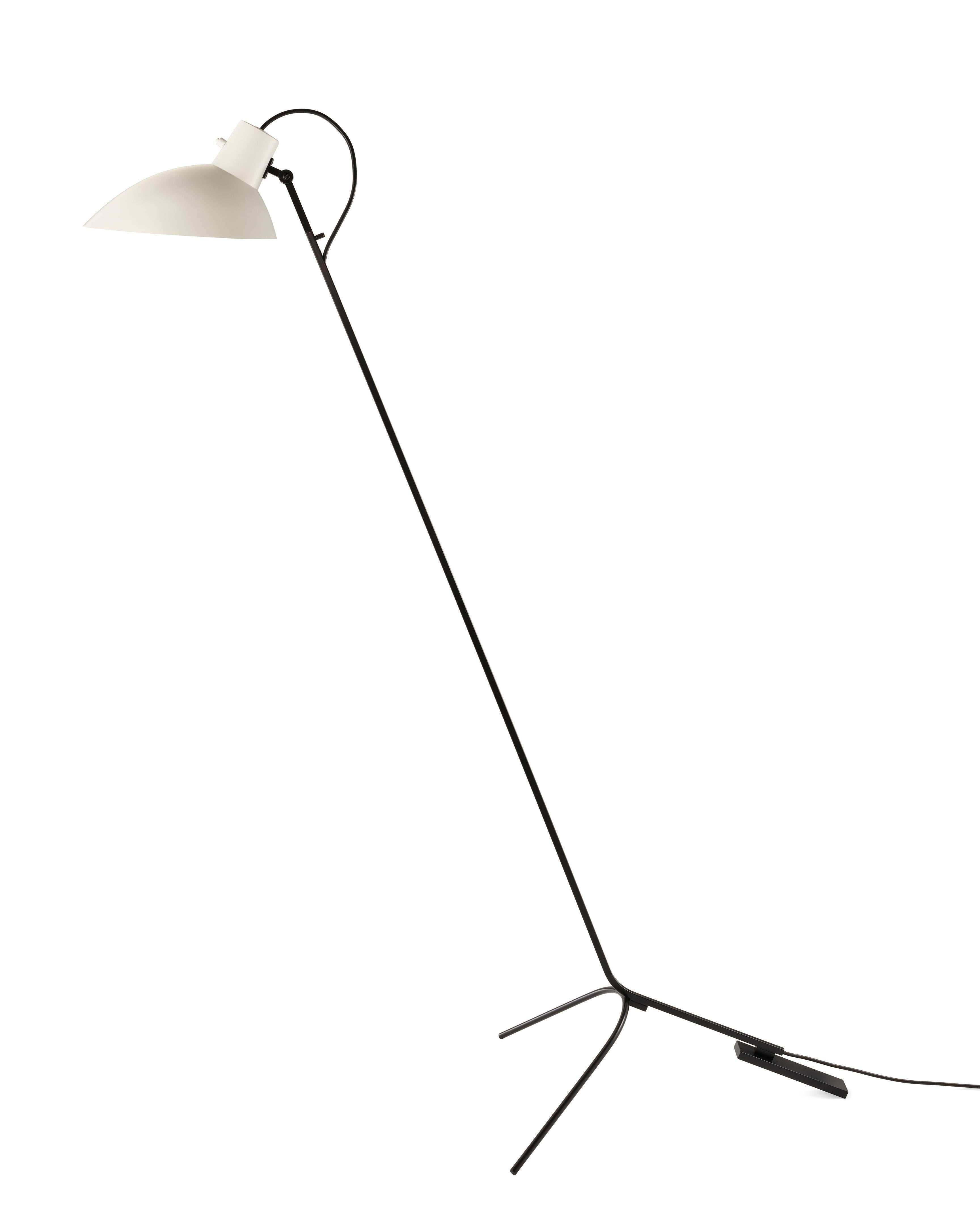 Italian Vittoriano Viganò 'VV Cinquanta' Floor Lamp in White and Brass