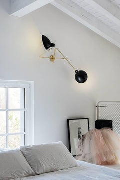 Vittoriano Viganò 'VV Cinquanta Twin' Wall Lamp in Brass and Black for Astep