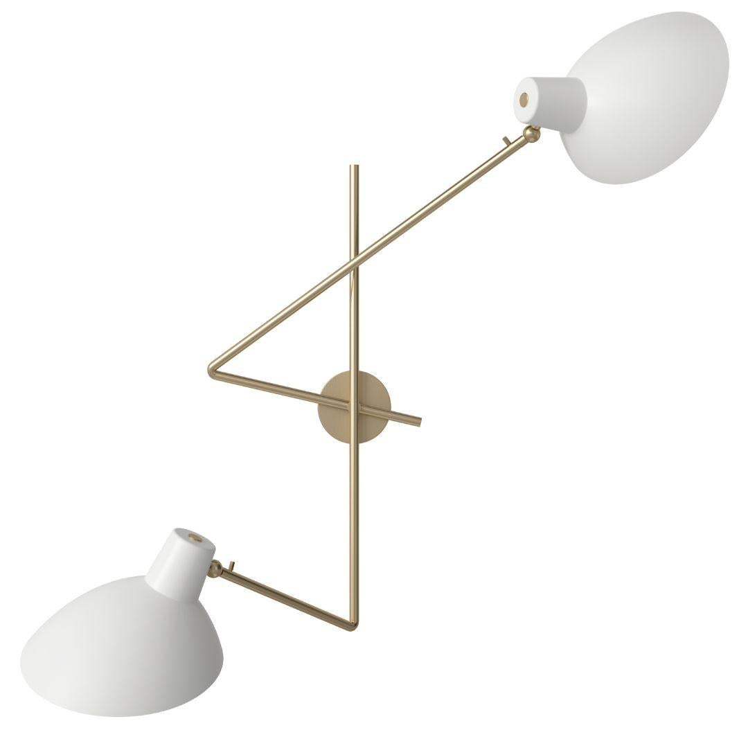 Contemporary Vittoriano Viganò 'VV Cinquanta Twin' Wall Lamp in Brass and Black for Astep For Sale