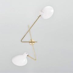 Applique 'VV Cinquanta Twin' de Vittoriano Viganò en laiton et blanc pour Astep