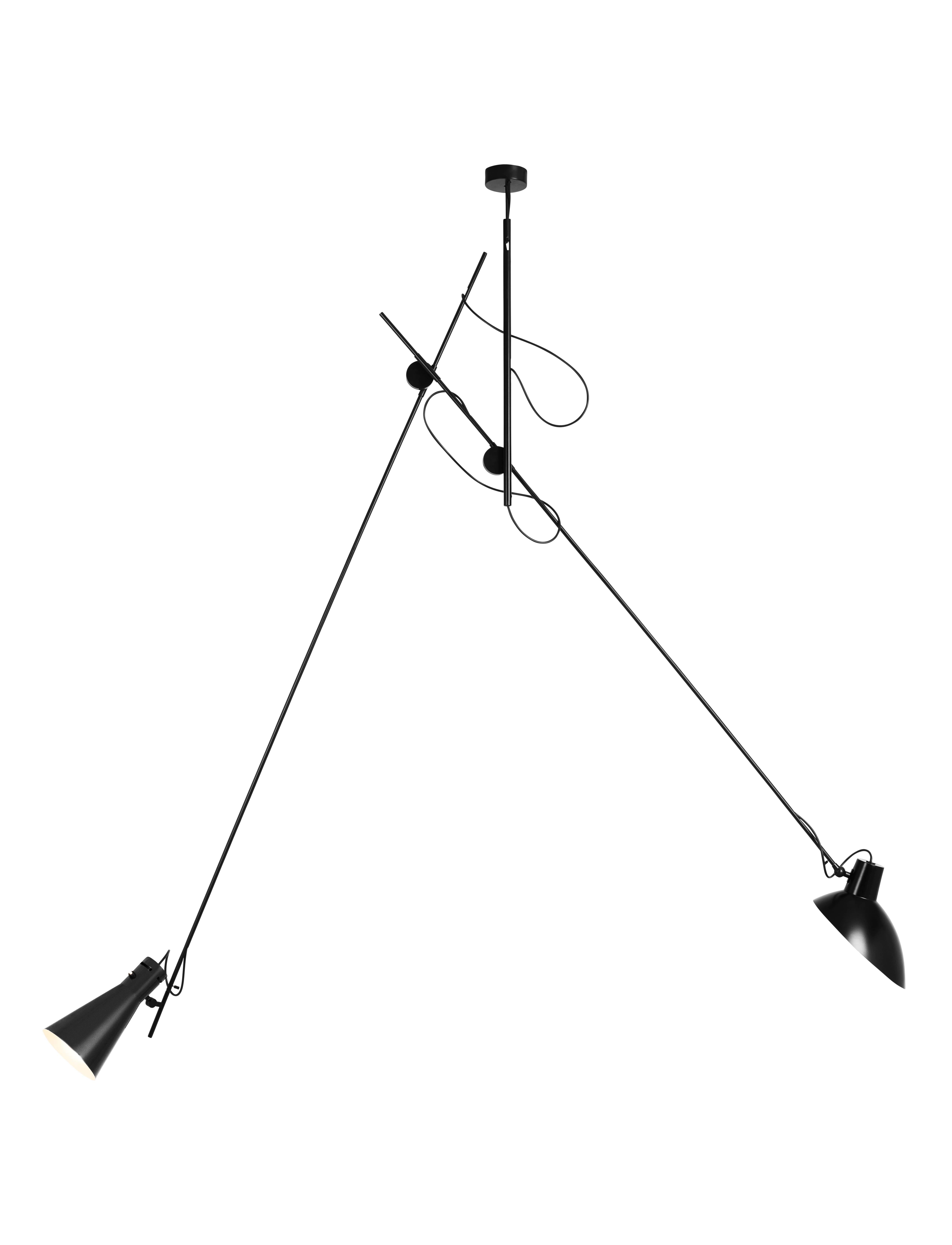 Vittoriano Viganò 'VV Suspension' Lamp in Black and Brass 2