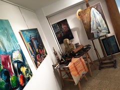 'Artist's Lab Coat' 1977 Oil on Canvas White and Brown Color Still Life Painting