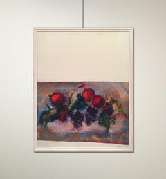 'Still Life' 1982 Oil on Canvas Painting Expressionism White Blue Violet Red