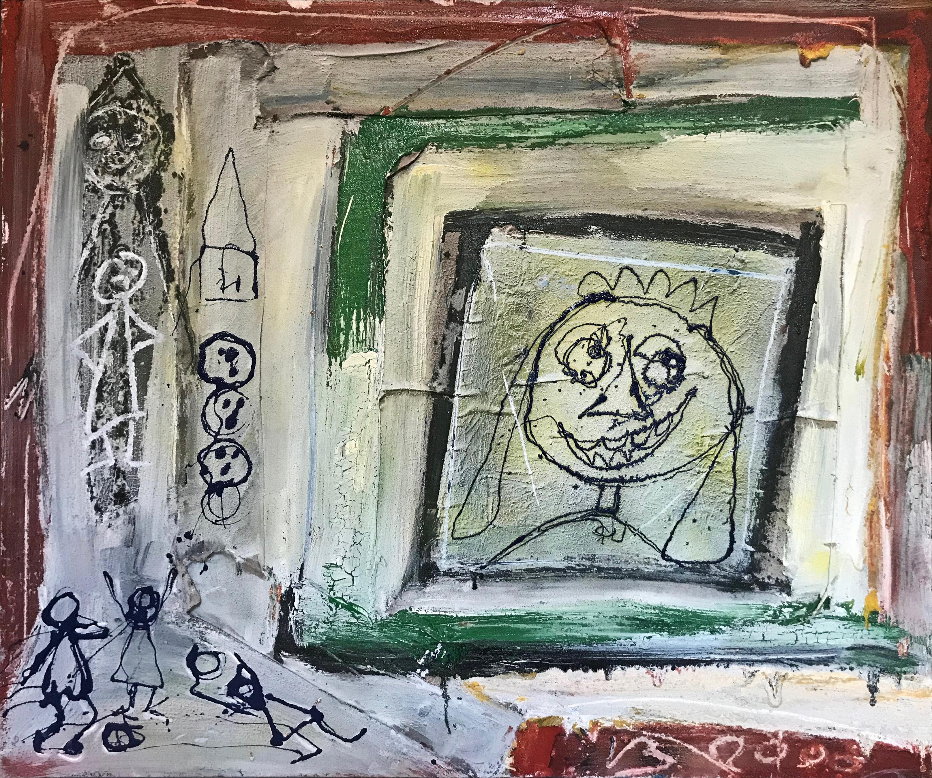 'Untitled' 2008, Oil Mixed Media on Canvas Graffiti Expressionism  For Sale 12