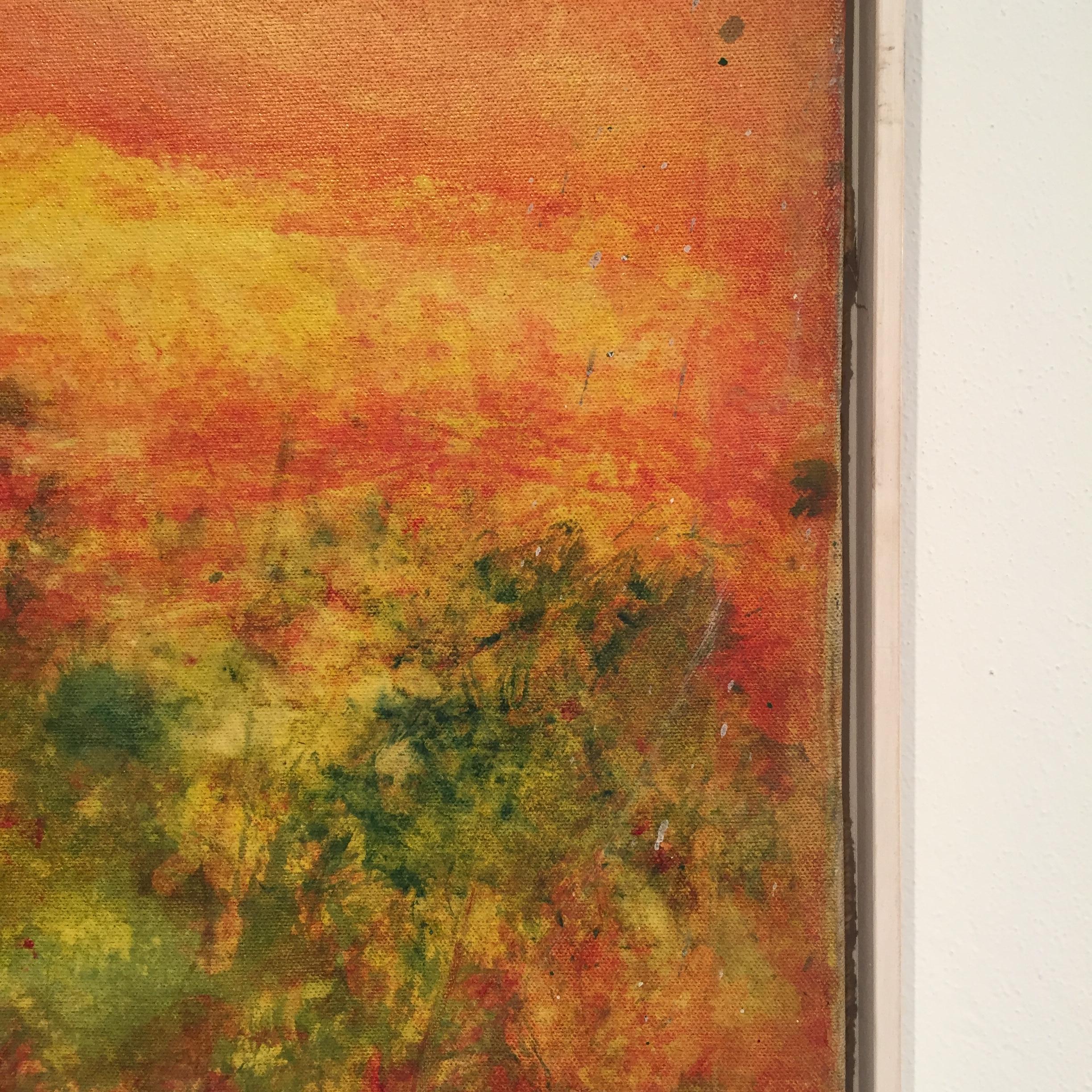 Vittorio Bellini 'Autumn' 1974 Oil Canvas Landscape Orange Yellow Green Colorful For Sale 14
