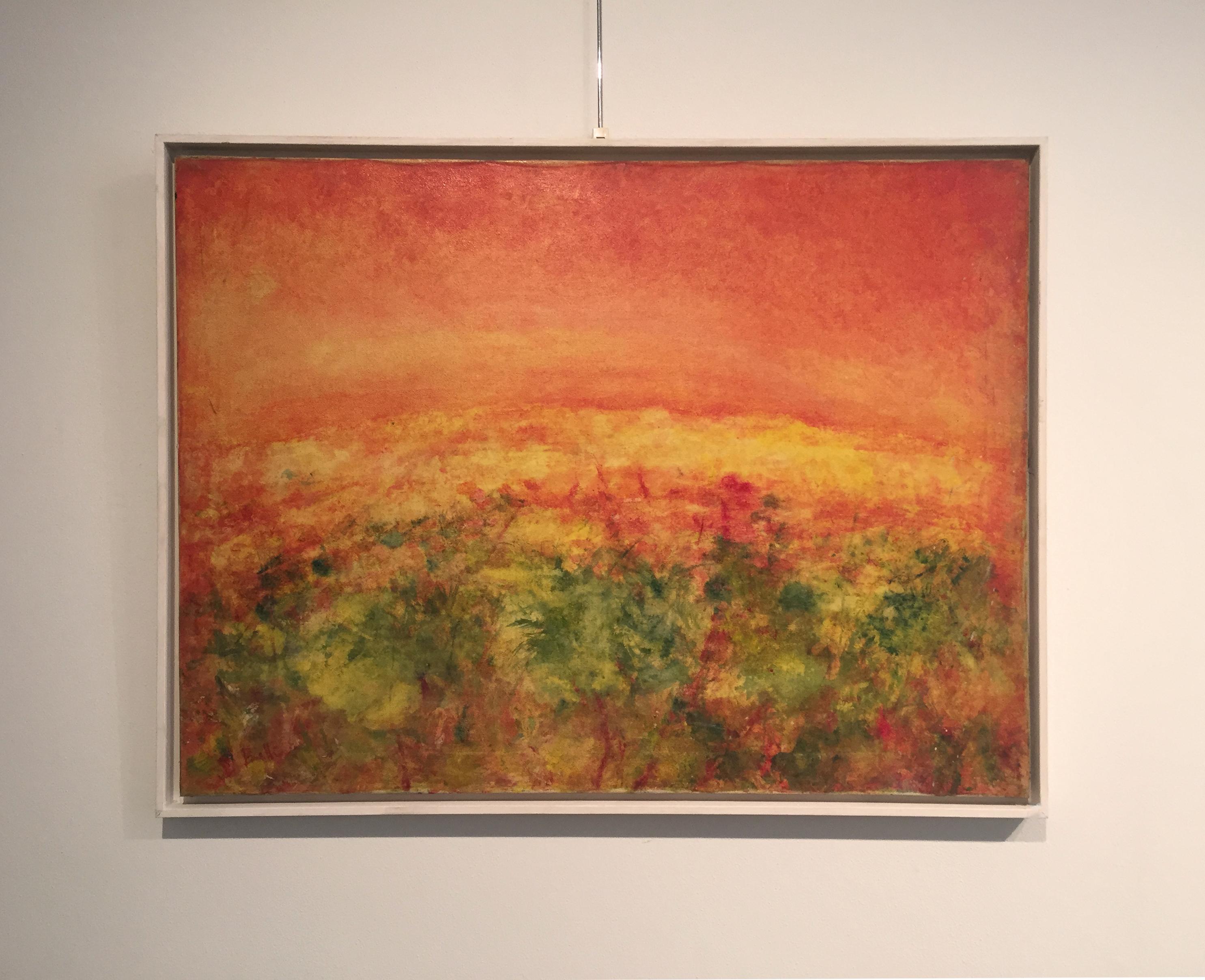 Vittorio Bellini 'Autumn' 1974 Oil Canvas Landscape Orange Yellow Green Colorful For Sale 1