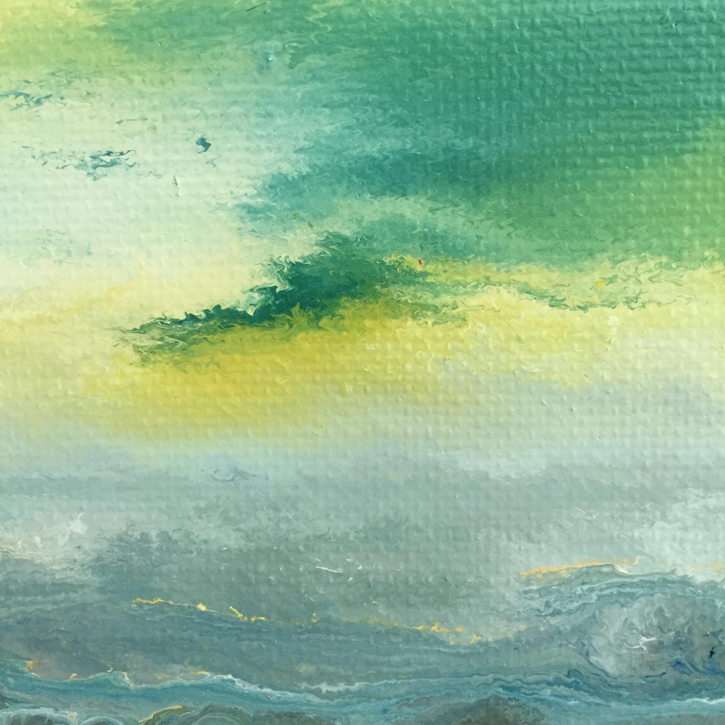 Vittorio Bellini 'Landscape' 2002-2003 Oil Enamel Canvas Sky Sea Colorful Blue For Sale 13